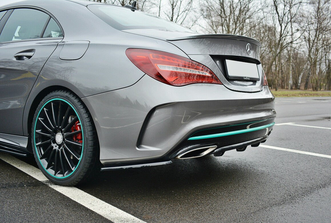 Heckansatz Diffusor passend für Mercedes CLA C117 AMG-LINE FL schwarz Hochglanz