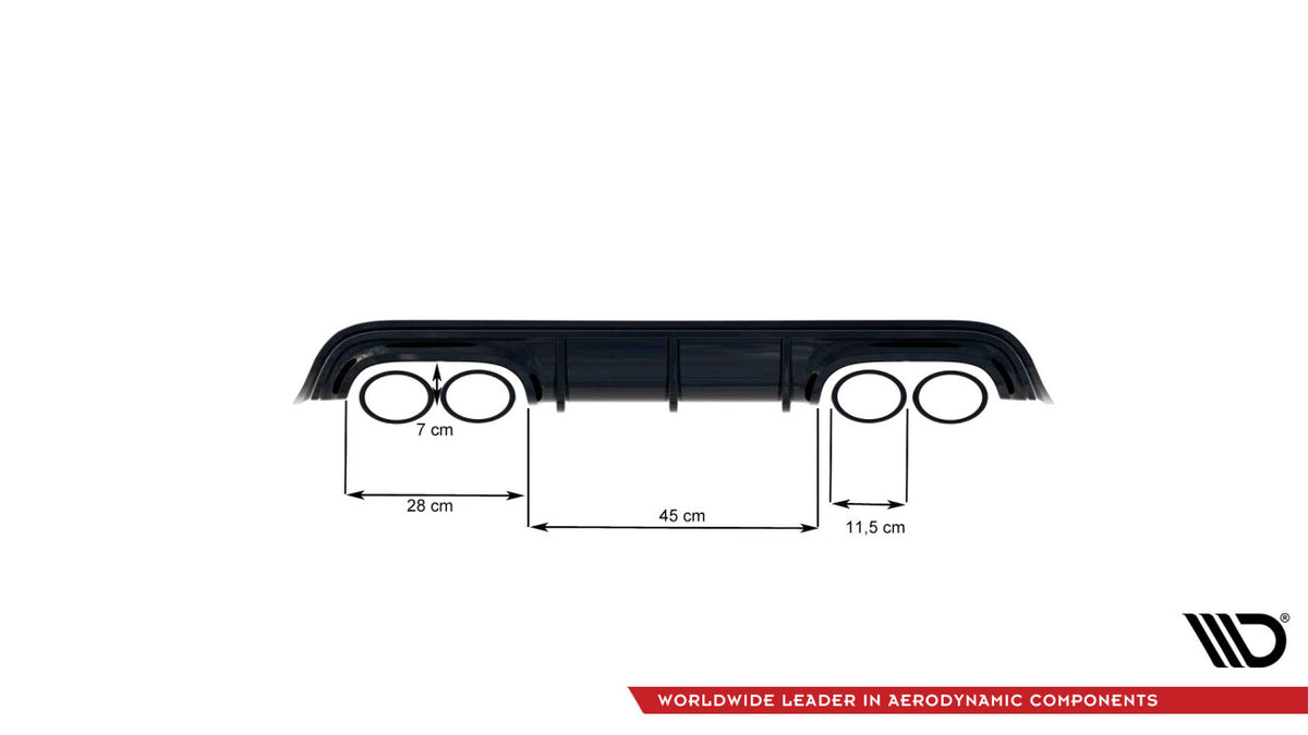 Heckansatz Diffusor passend für Mercedes CLK W209 schwarz Hochglanz