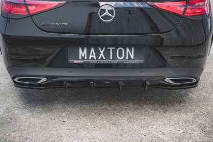 Heckansatz Diffusor passend für Mercedes CLS AMG-Line C257 schwarz Hochglanz