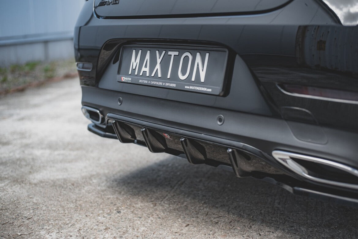 Heckansatz Diffusor passend für Mercedes CLS AMG-Line C257 schwarz Hochglanz