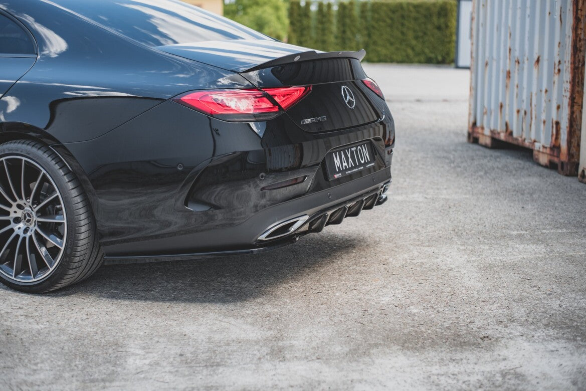Heckansatz Diffusor passend für Mercedes CLS AMG-Line C257 schwarz Hochglanz