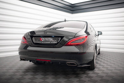 Heckansatz Diffusor passend für Mercedes CLS C218 schwarz Hochglanz