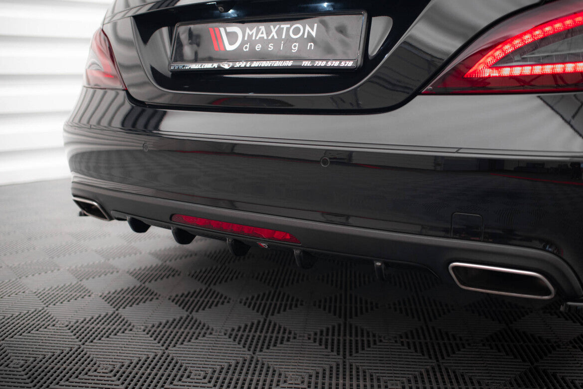 Heckansatz Diffusor passend für Mercedes CLS C218 schwarz Hochglanz