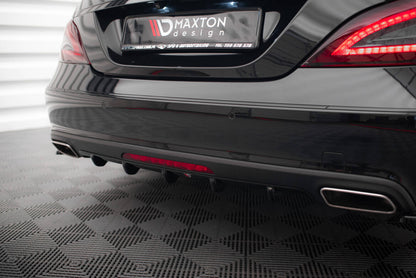 Heckansatz Diffusor passend für Mercedes CLS C218 schwarz Hochglanz