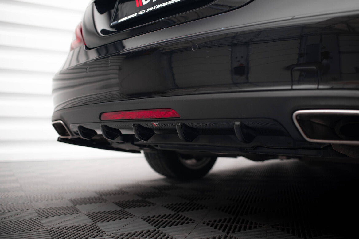Heckansatz Diffusor passend für Mercedes CLS C218 schwarz Hochglanz