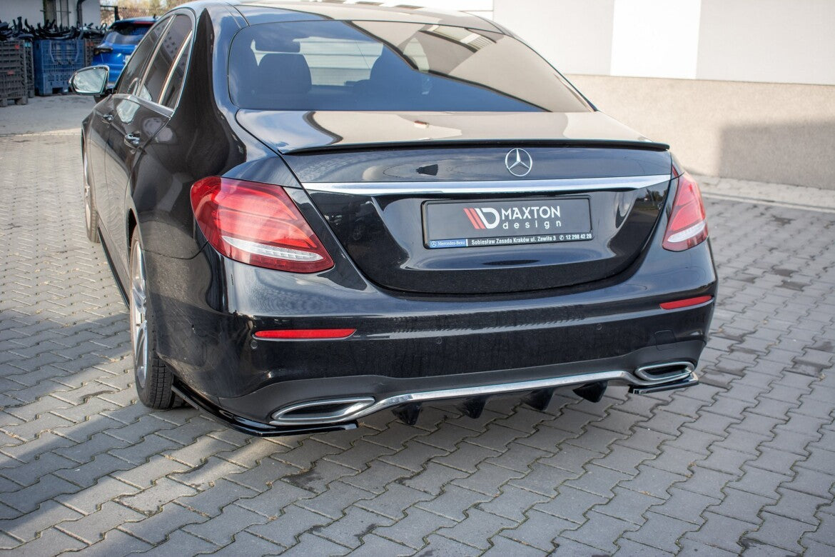 Heckansatz Diffusor passend für Mercedes E43 AMG / AMG-Line Limousine / Kombi W213 / S213 schwarz Hochglanz