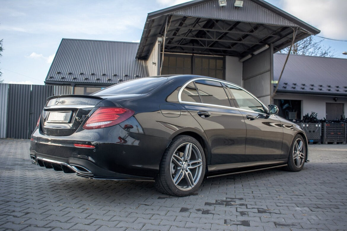 Heckansatz Diffusor passend für Mercedes E43 AMG / AMG-Line Limousine / Kombi W213 / S213 schwarz Hochglanz