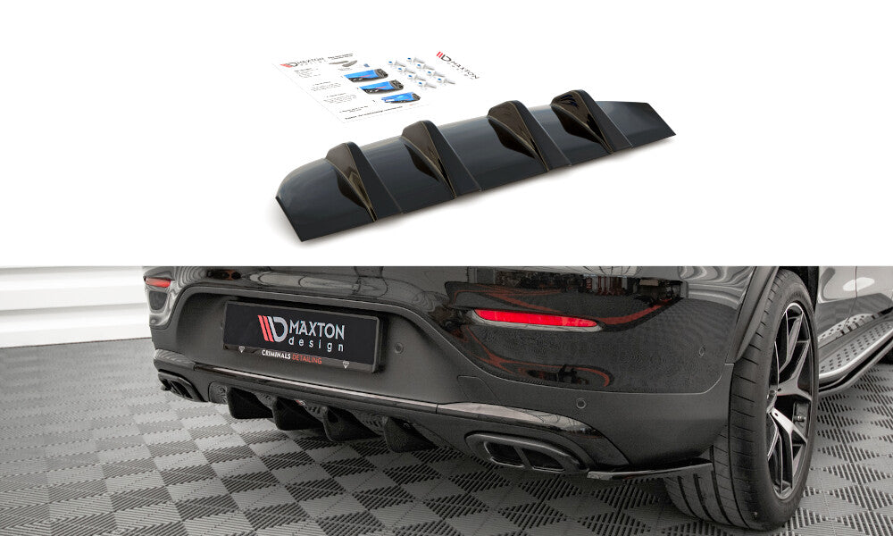 Heckansatz Diffusor passend für Mercedes GLC Coupe AMG-Line C253 FL schwarz Hochglanz