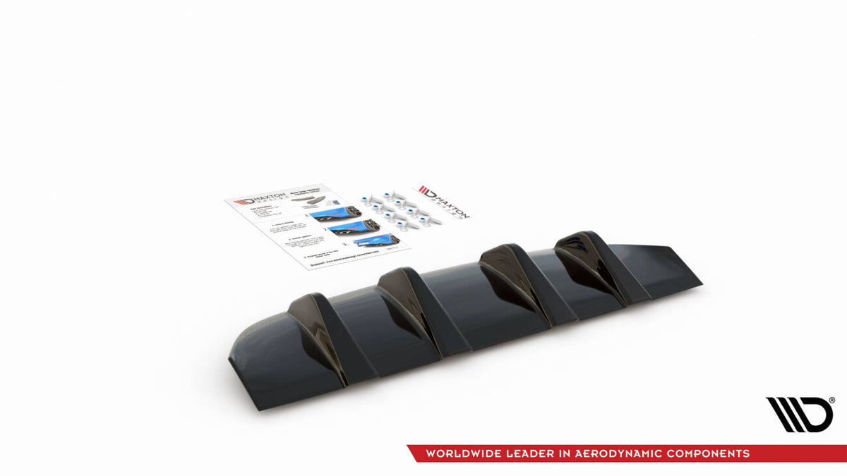 Heckansatz Diffusor passend für Mercedes GLC Coupe AMG-Line C253 FL schwarz Hochglanz