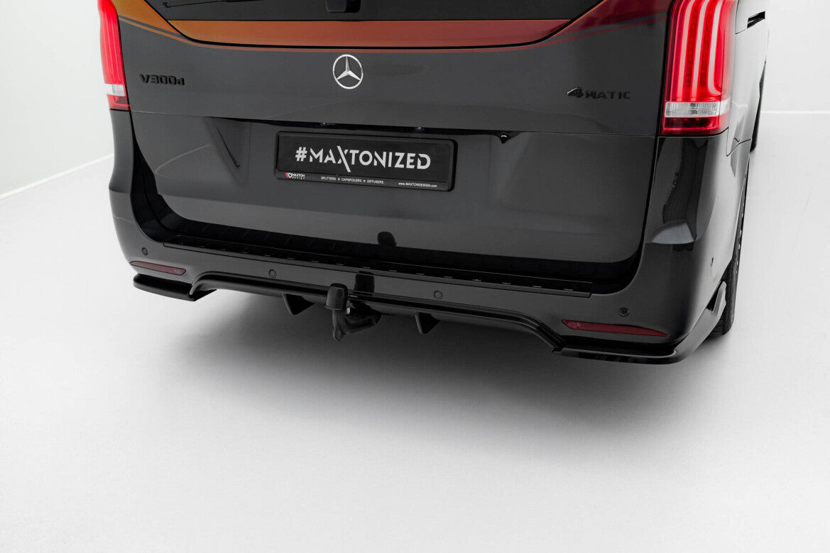 Heckansatz Diffusor passend für Mercedes V-Klasse AMG-Line W447 FL schwarz Hochglanz