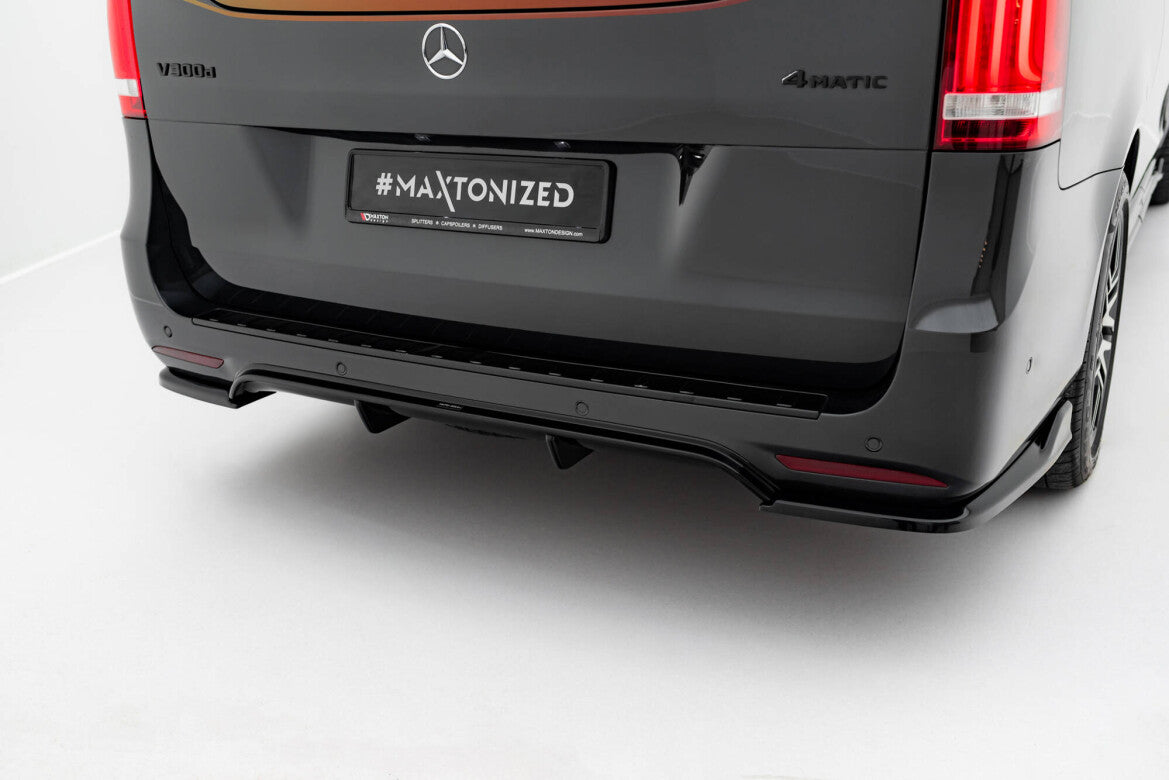 Heckansatz Diffusor passend für Mercedes V-Klasse AMG-Line W447 FL schwarz Hochglanz