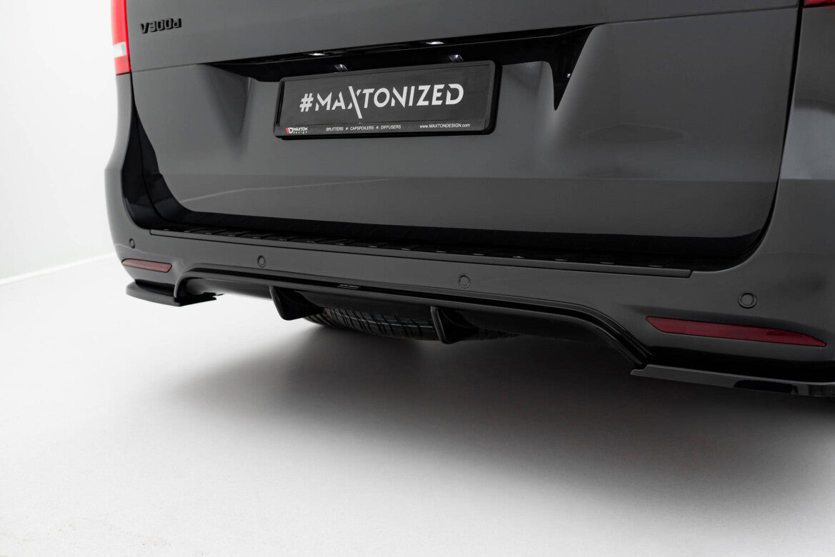 Heckansatz Diffusor passend für Mercedes V-Klasse AMG-Line W447 FL schwarz Hochglanz
