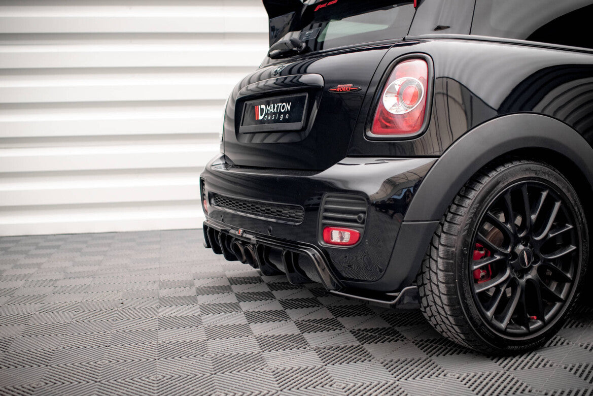 Heckansatz Diffusor passend für Mini Cooper John Cooper Works R56 schwarz Hochglanz
