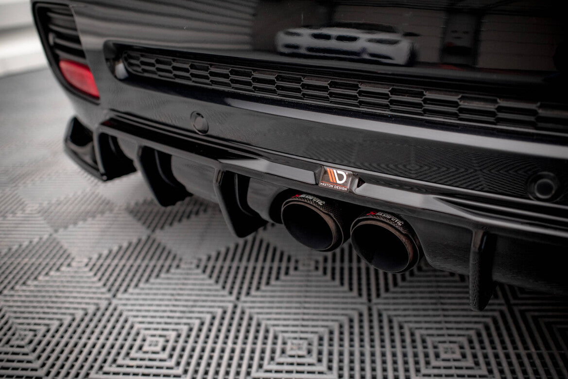 Heckansatz Diffusor passend für Mini Cooper John Cooper Works R56 schwarz Hochglanz