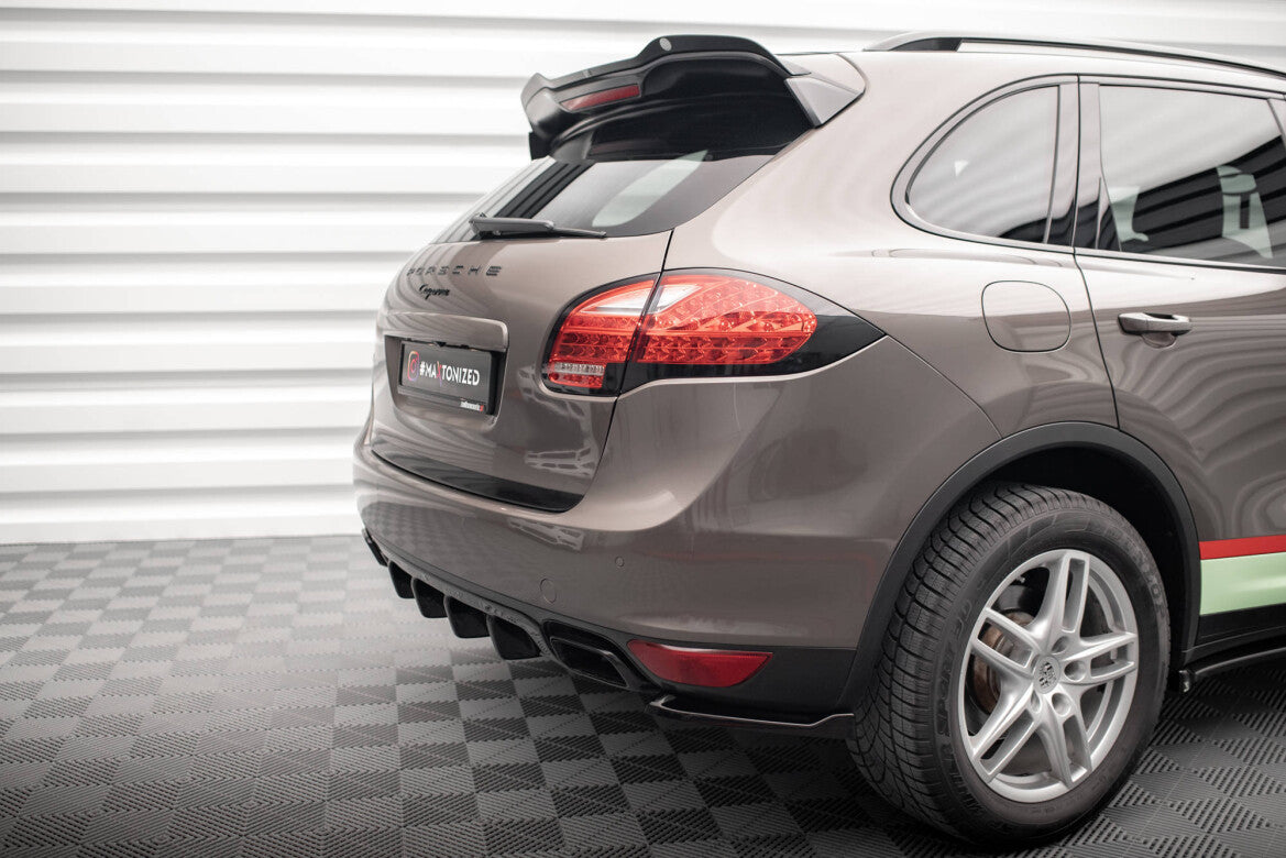 Heckansatz Diffusor passend für Porsche Cayenne Turbo / Standard Mk2 schwarz Hochglanz