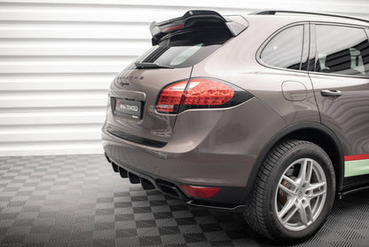 Heckansatz Diffusor passend für Porsche Cayenne Turbo / Standard Mk2 schwarz Hochglanz