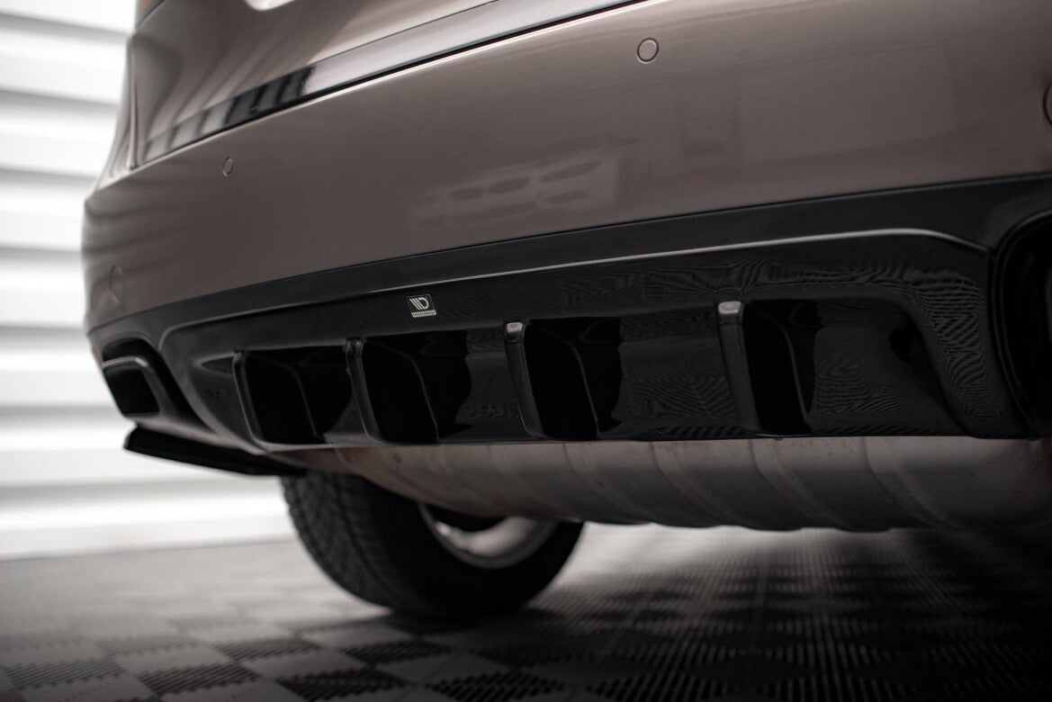 Heckansatz Diffusor passend für Porsche Cayenne Turbo / Standard Mk2 schwarz Hochglanz