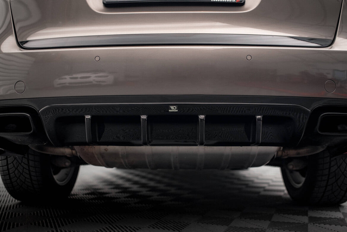 Heckansatz Diffusor passend für Porsche Cayenne Turbo / Standard Mk2 schwarz Hochglanz