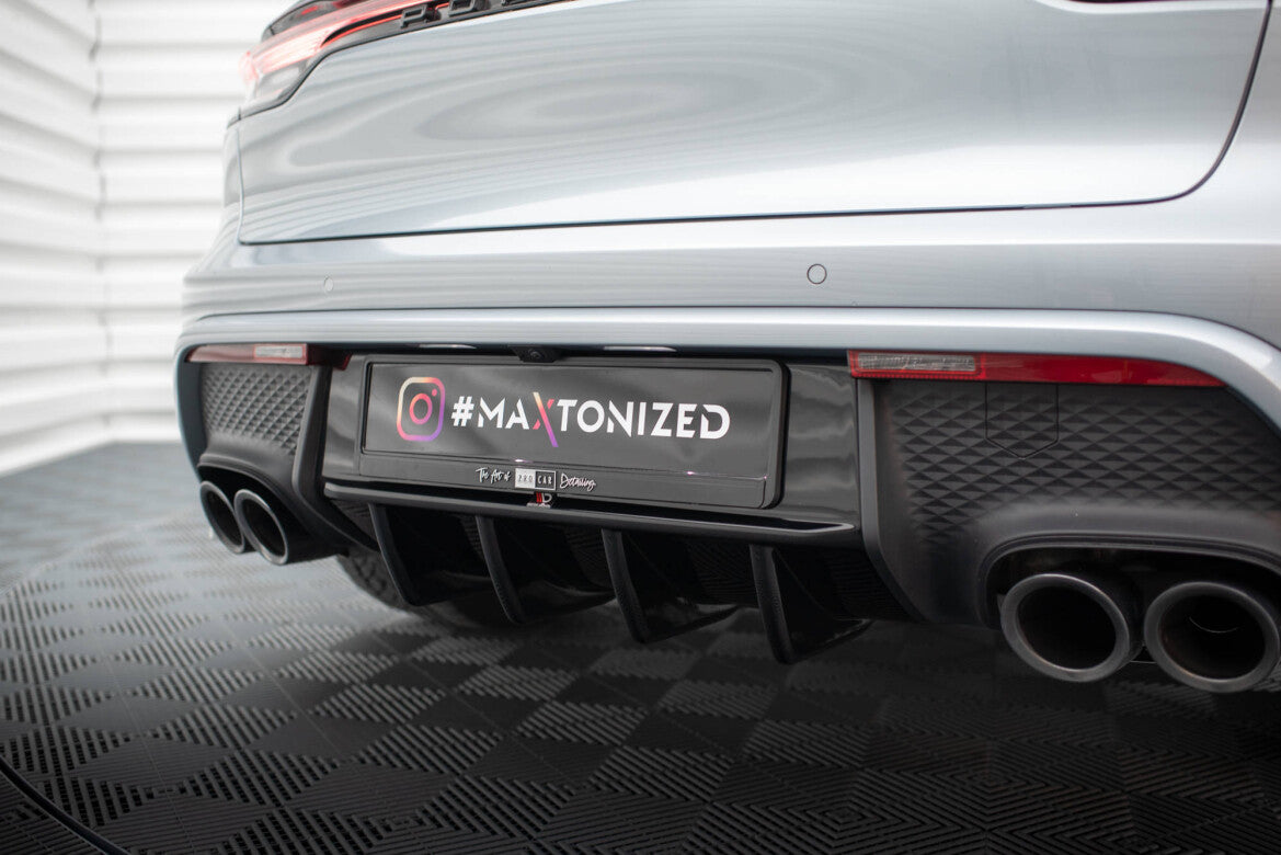 Heckansatz Diffusor passend für Porsche Macan Mk1 FL 2 schwarz Hochglanz