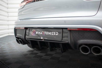 Heckansatz Diffusor passend für Porsche Macan Mk1 FL 2 schwarz Hochglanz
