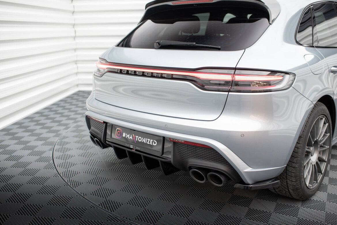 Heckansatz Diffusor passend für Porsche Macan Mk1 FL 2 schwarz Hochglanz