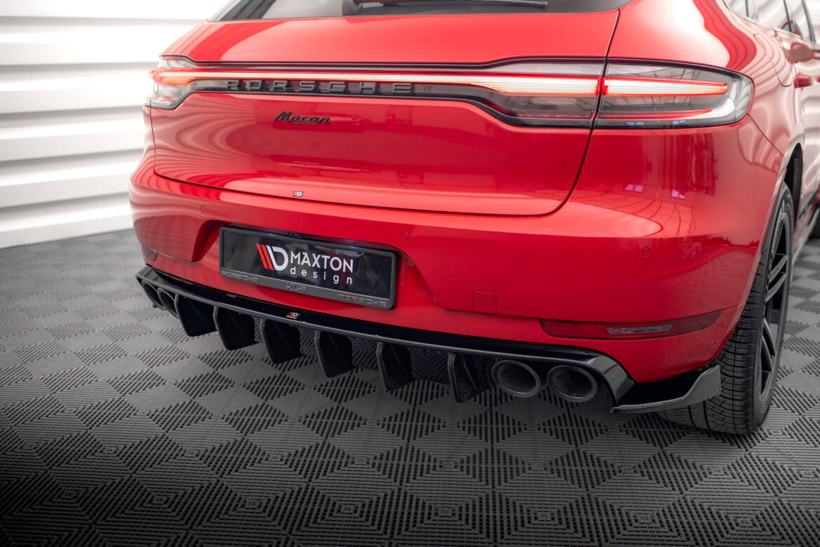 Heckansatz Diffusor passend für Porsche Macan Mk1 schwarz Hochglanz
