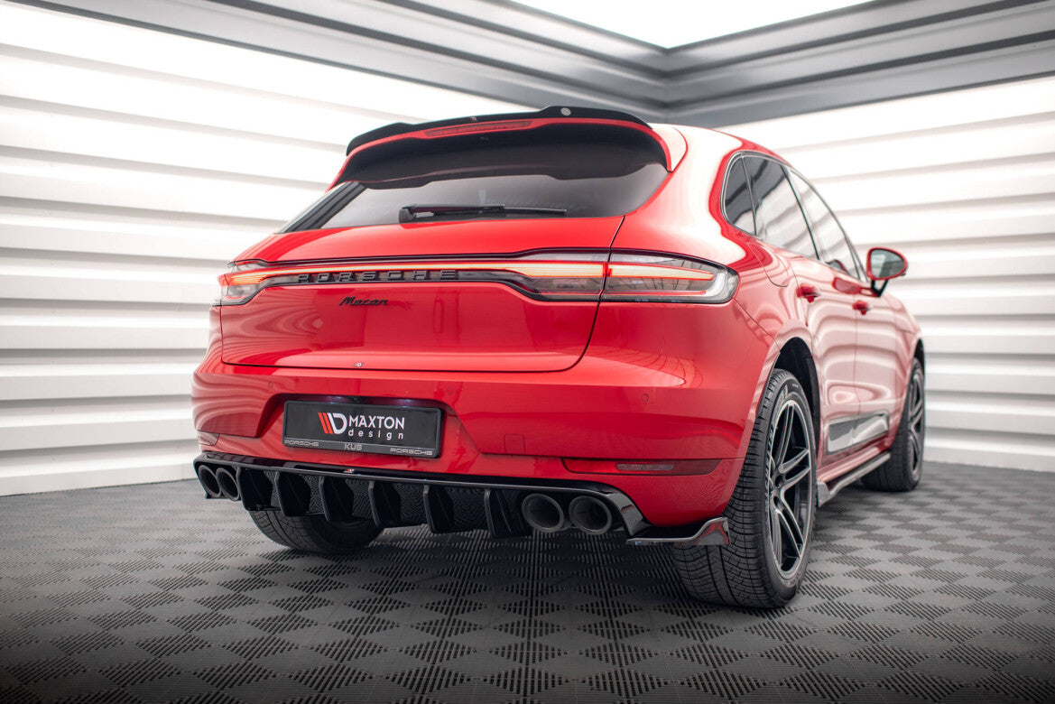 Heckansatz Diffusor passend für Porsche Macan Mk1 schwarz Hochglanz