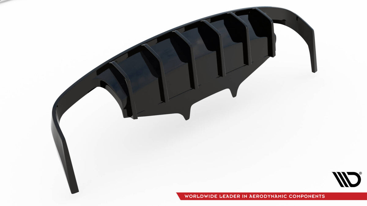 Heckansatz Diffusor passend für Porsche Macan Mk1 schwarz Hochglanz