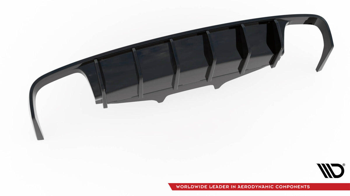Heckansatz Diffusor passend für Porsche Macan Mk1 schwarz Hochglanz