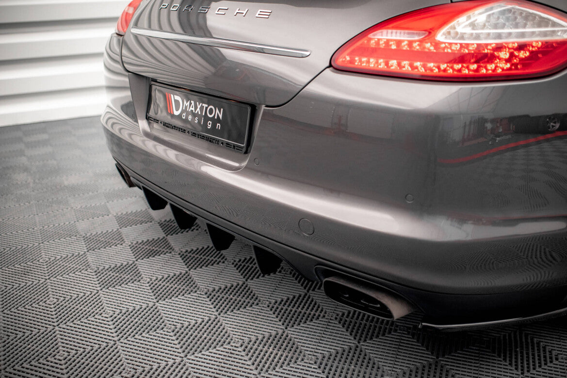 Heckansatz Diffusor passend für Porsche Panamera / Panamera Diesel 970 schwarz Hochglanz