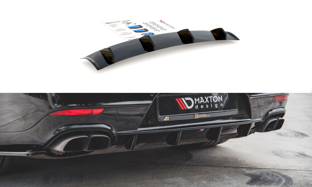 Heckansatz Diffusor passend für Porsche Panamera Turbo 970 FL schwarz Hochglanz