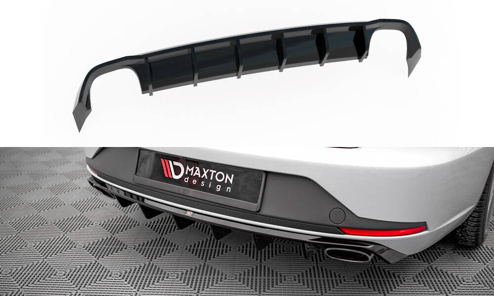 Heckansatz Diffusor passend für Seat Leon CUPRA Sportstourer Mk3 schwarz Hochglanz