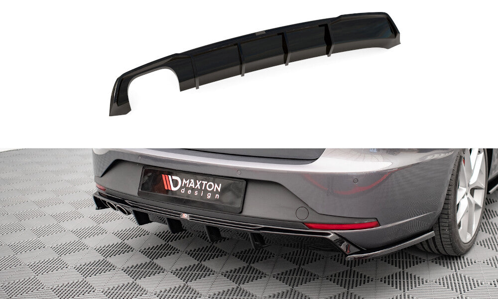 Heckansatz Diffusor passend für Seat Leon FR Sportstourer Mk3 schwarz Hochglanz