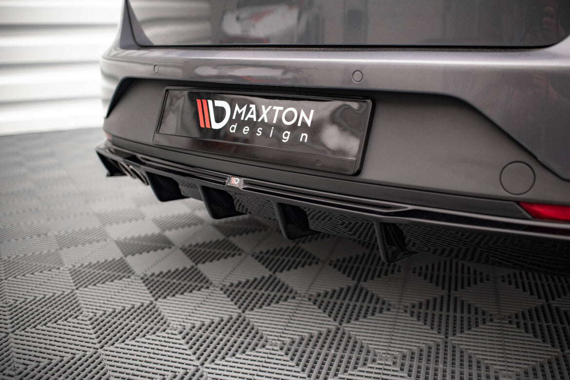 Heckansatz Diffusor passend für Seat Leon FR Sportstourer Mk3 schwarz Hochglanz