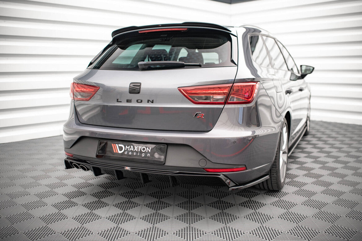 Heckansatz Diffusor passend für Seat Leon FR Sportstourer Mk3 schwarz Hochglanz