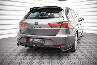 Heckansatz Diffusor passend für Seat Leon FR Sportstourer Mk3 schwarz Hochglanz
