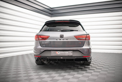 Heckansatz Diffusor passend für Seat Leon FR Sportstourer Mk3 schwarz Hochglanz