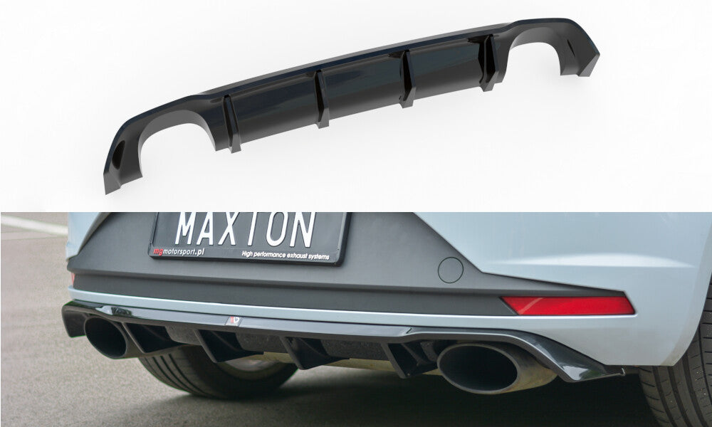 Heckansatz Diffusor passend für Seat Leon III CUPRA schwarz Hochglanz