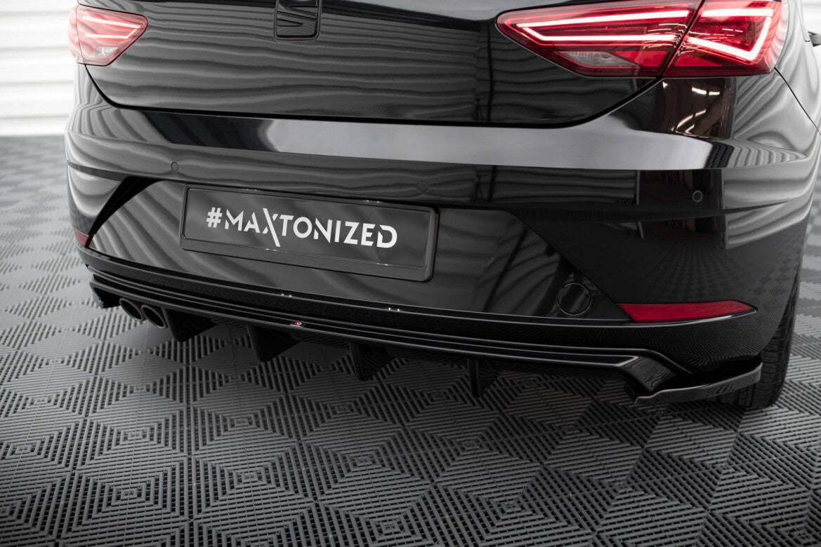 Heckansatz Diffusor passend für Seat Leon Mk3 FL schwarz Hochglanz