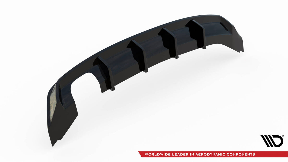 Heckansatz Diffusor passend für Seat Leon Mk3 FL schwarz Hochglanz