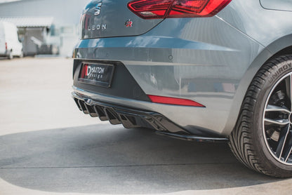 Heckansatz Diffusor passend für Seat Leon Mk3 FR FL schwarz Hochglanz