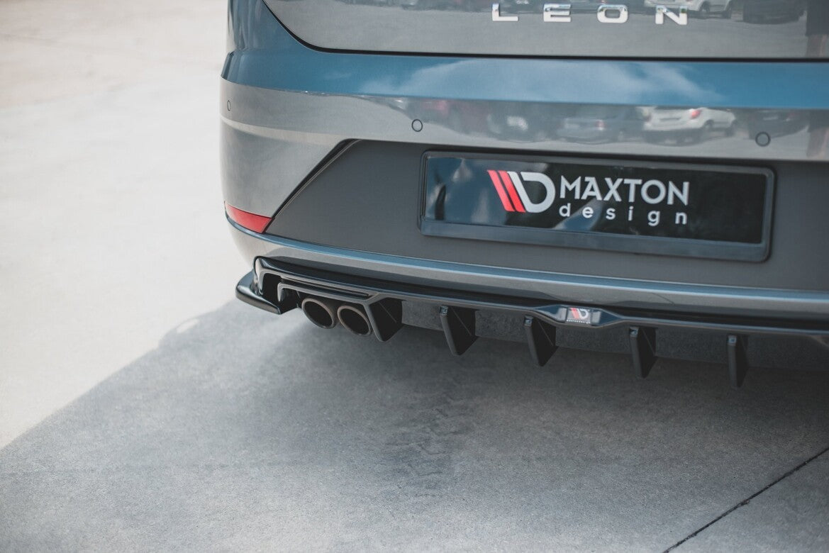 Heckansatz Diffusor passend für Seat Leon Mk3 FR FL schwarz Hochglanz