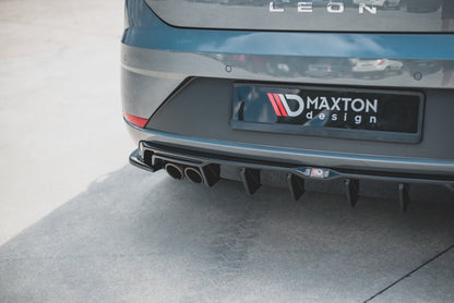 Heckansatz Diffusor passend für Seat Leon Mk3 FR FL schwarz Hochglanz