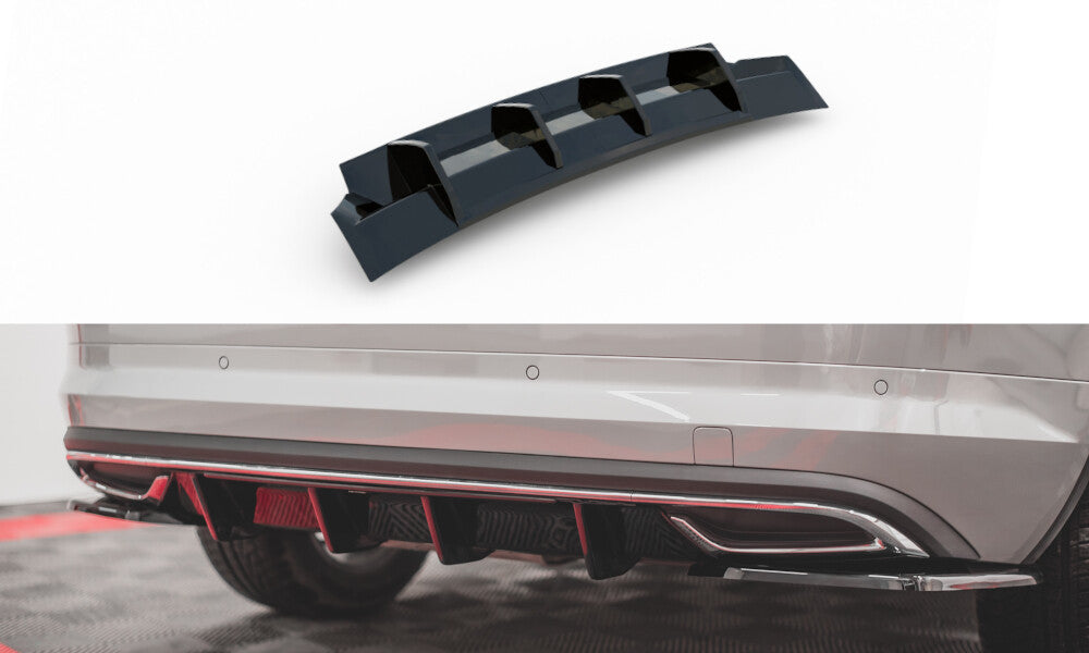 Heckansatz Diffusor passend für Skoda Kodiaq Sportline Mk1 / Mk1 FL schwarz Hochglanz