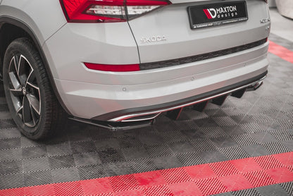 Heckansatz Diffusor passend für Skoda Kodiaq Sportline Mk1 / Mk1 FL schwarz Hochglanz