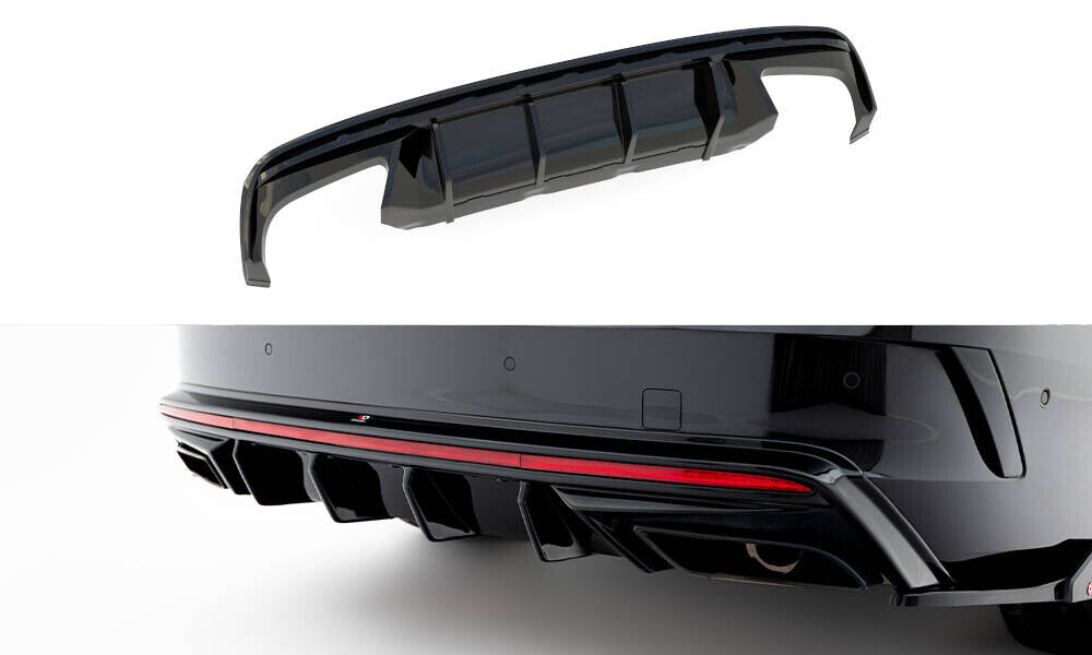 Heckansatz Diffusor passend für Skoda Octavia RS Liftback / Combi Mk4 FL schwarz Hochglanz