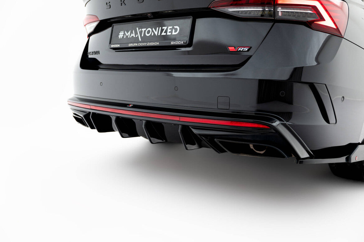 Heckansatz Diffusor passend für Skoda Octavia RS Liftback / Combi Mk4 FL schwarz Hochglanz