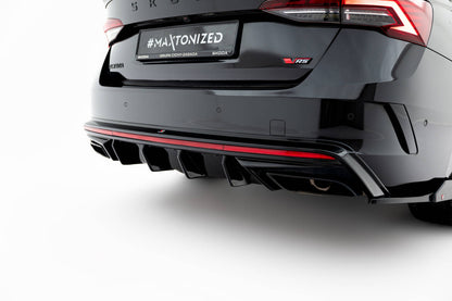 Heckansatz Diffusor passend für Skoda Octavia RS Liftback / Combi Mk4 FL schwarz Hochglanz