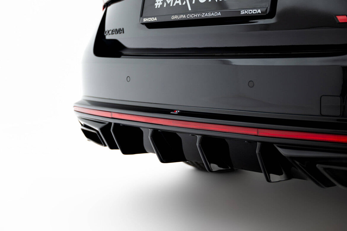 Heckansatz Diffusor passend für Skoda Octavia RS Liftback / Combi Mk4 FL schwarz Hochglanz