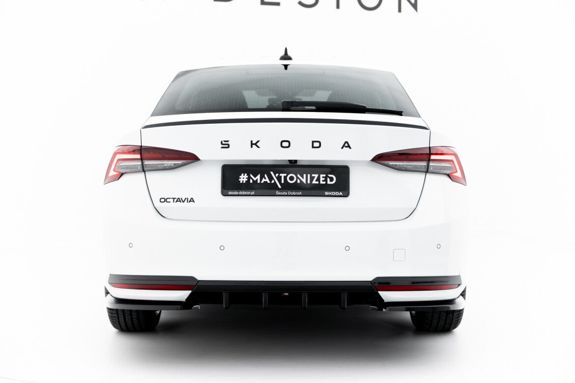 Heckansatz Diffusor passend für Skoda Octavia Sportline Liftback / Combi Mk4 FL schwarz Hochglanz
